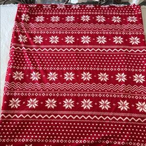 [Domain] Holiday Christmas Nordic Snowflake Cozy Red Throw Blanket
